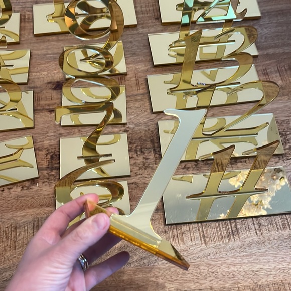 Gold Acrylic Table Numbers - Picture 3 of 3